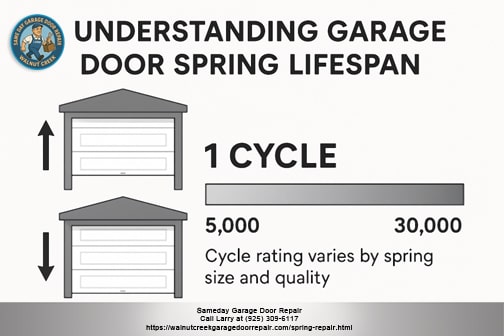 Garage door spring cycle lifespan diagram